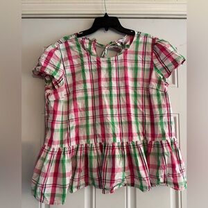 crown & ivy Pink and Green Plaid Blouse